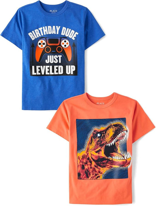 Atlantic Favorites Boys' Gamer Short Sleeve Graphic T-Shirts, Multipack 8567
