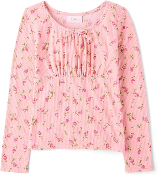 Atlantic Favorites Girls' Everyday Casual Long Sleeve Knit Shirts 3199