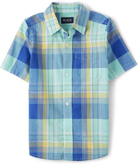 Atlantic Favorites Boys' and Toddler Boys' Short Sleeve Button Down Shirt 4573