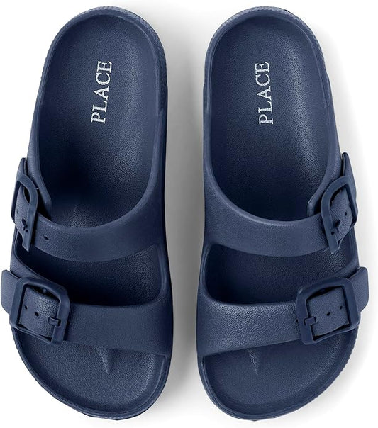 Atlantic Favorites Boy's Everyday Slip on Double Buckle Slide Sandals 5383