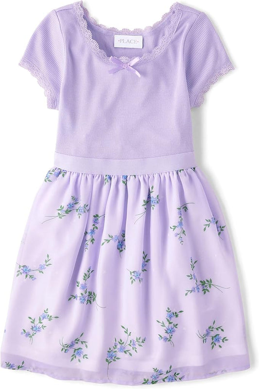 Atlantic Favorites Girls' Short Sleeve Dressy Dress 1019