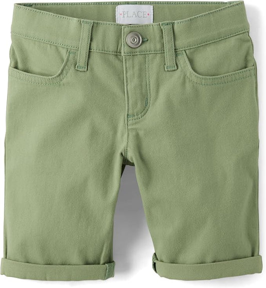 Atlantic Favorites Girls' Roll Cuff Twill Skimmer Shorts 8338