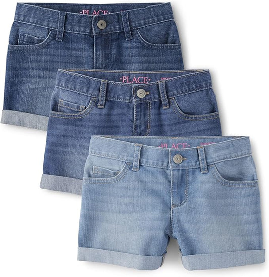 Atlantic Favorites Girls Roll Cuff Denim Shortie 4418