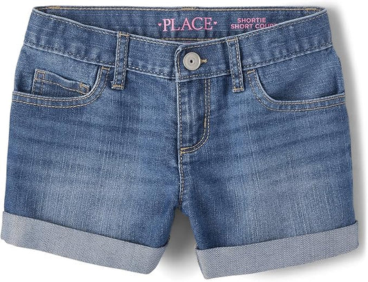 Atlantic Favorites Girls Roll Cuff Denim Shortie 7341
